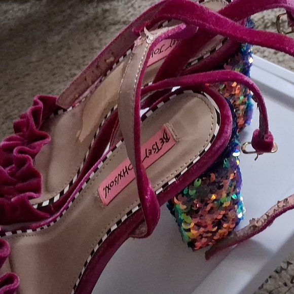 Betsey Johnson Shoes - Betsey Johnson Iliana velvet sequin heels